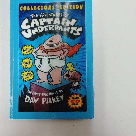 CAPTAIN UNDERPANTS HARDCOVER BOOK, ACTION ADVENTURE BOOKS Include CD - Picture 1 of 7